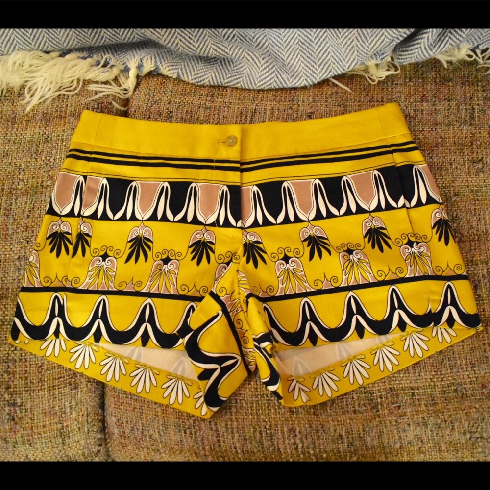 J. Crew Yellow Patterned Stretch Chino Short